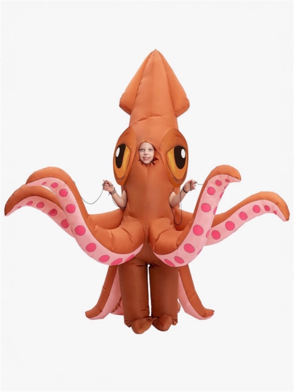 Spooktacular Creations Kids Inflatable Squid Costume Orange Full Body Small